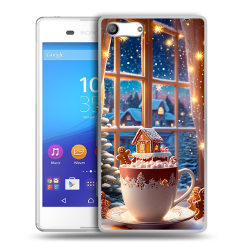 Силиконовый чехол на Sony Xperia M5 с принтом Новый год Силиконовый чехол на Sony Xperia M5 с принтом Новый год