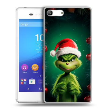 Силиконовый чехол на Sony Xperia M5 с принтом Гринч Новый год Рождество Силиконовый чехол на Sony Xperia M5 с принтом Гринч Новый год Рождество