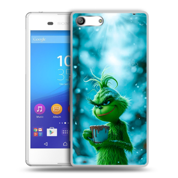 Силиконовый чехол на Sony Xperia M5 с принтом Новый год гринч Силиконовый чехол на Sony Xperia M5 с принтом Новый год гринч