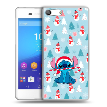 Силиконовый чехол на Sony Xperia M5 с принтом Стич Новый год Силиконовый чехол на Sony Xperia M5 с принтом Стич Новый год