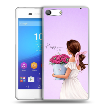 Силиконовый чехол на Sony Xperia M5 с принтом женский Силиконовый чехол на Sony Xperia M5 с принтом женский