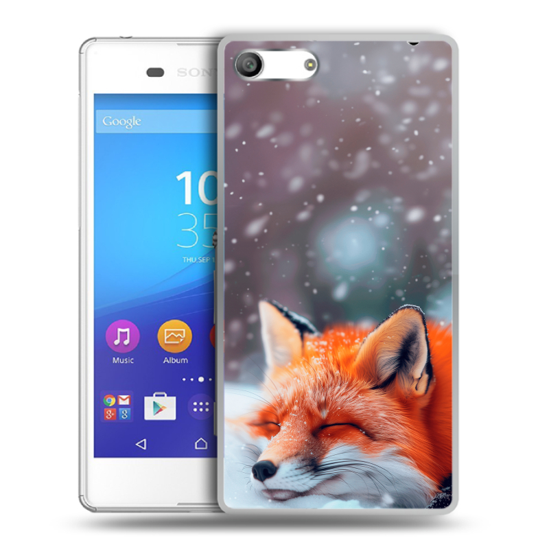 Силиконовый чехол на Sony Xperia M5 с принтом лиса Силиконовый чехол на Sony Xperia M5 с принтом лиса