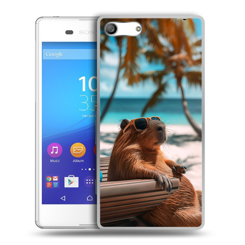 Силиконовый чехол на Sony Xperia M5 с принтом Капибара Силиконовый чехол на Sony Xperia M5 с принтом Капибара