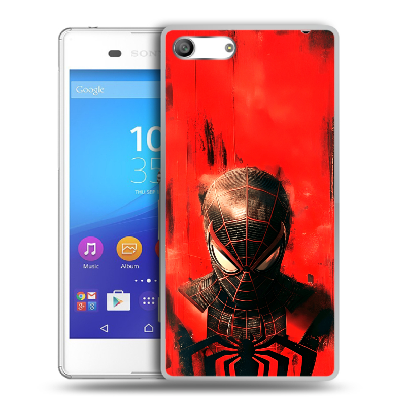 Силиконовый чехол на Sony Xperia M5 с принтом человек паук spiderman Силиконовый чехол на Sony Xperia M5 с принтом человек паук spiderman