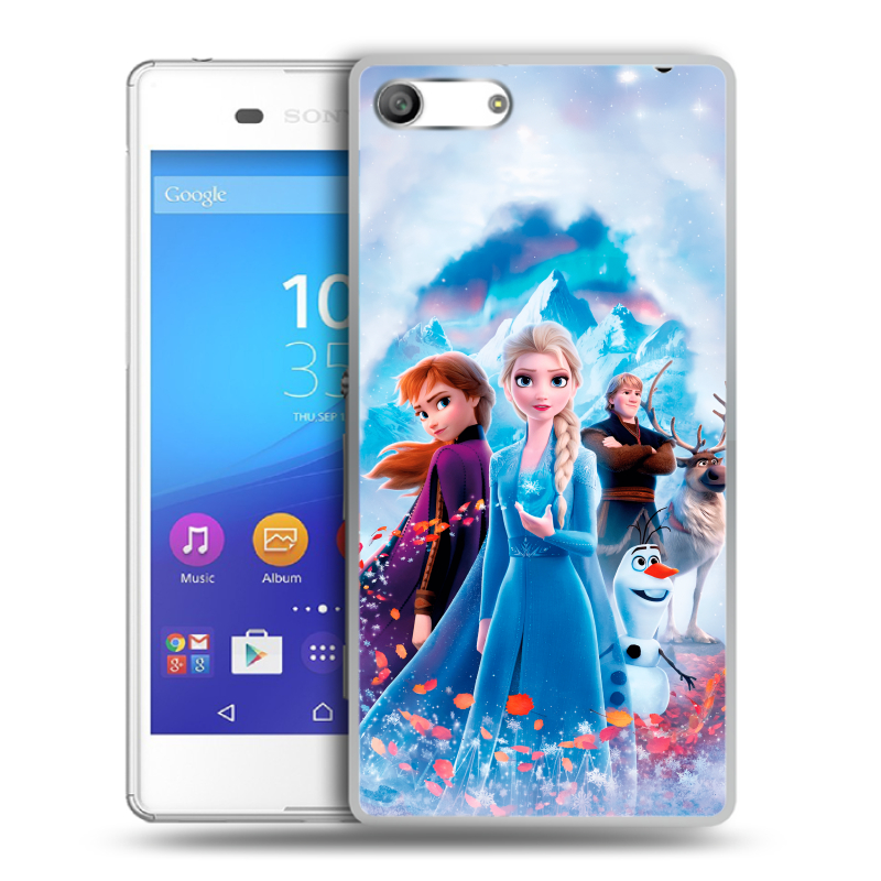 Силиконовый чехол на Sony Xperia M5 с принтом Холодное сердце Frozen Силиконовый чехол на Sony Xperia M5 с принтом Холодное сердце Frozen