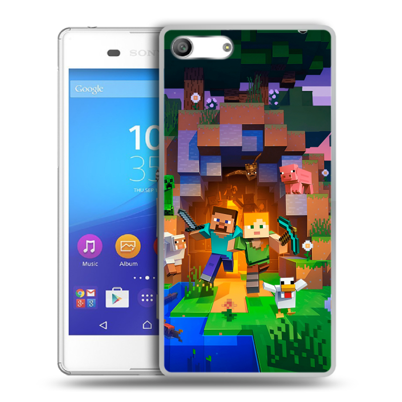 Силиконовый чехол на Sony Xperia M5 с принтом Майнкрафт Minecraft Силиконовый чехол на Sony Xperia M5 с принтом Майнкрафт Minecraft