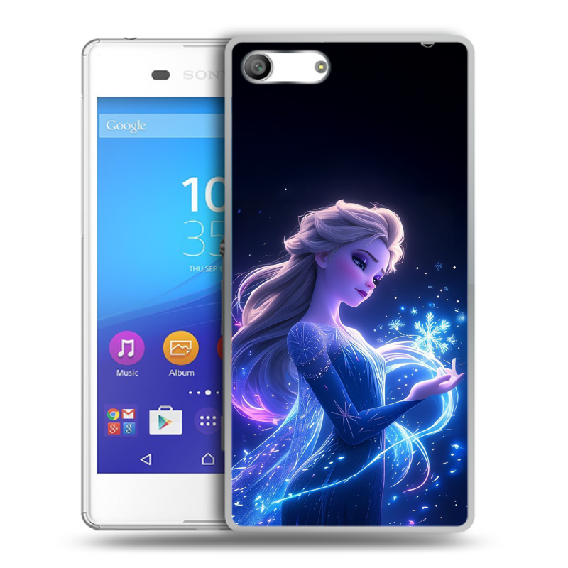 Силиконовый чехол на Sony Xperia M5 с принтом Холодное сердце Frozen Силиконовый чехол на Sony Xperia M5 с принтом Холодное сердце Frozen