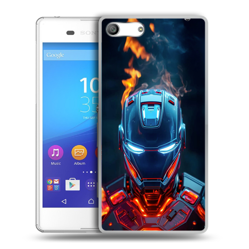 Силиконовый чехол на Sony Xperia M5 с принтом IronMan Железный человек Силиконовый чехол на Sony Xperia M5 с принтом IronMan Железный человек