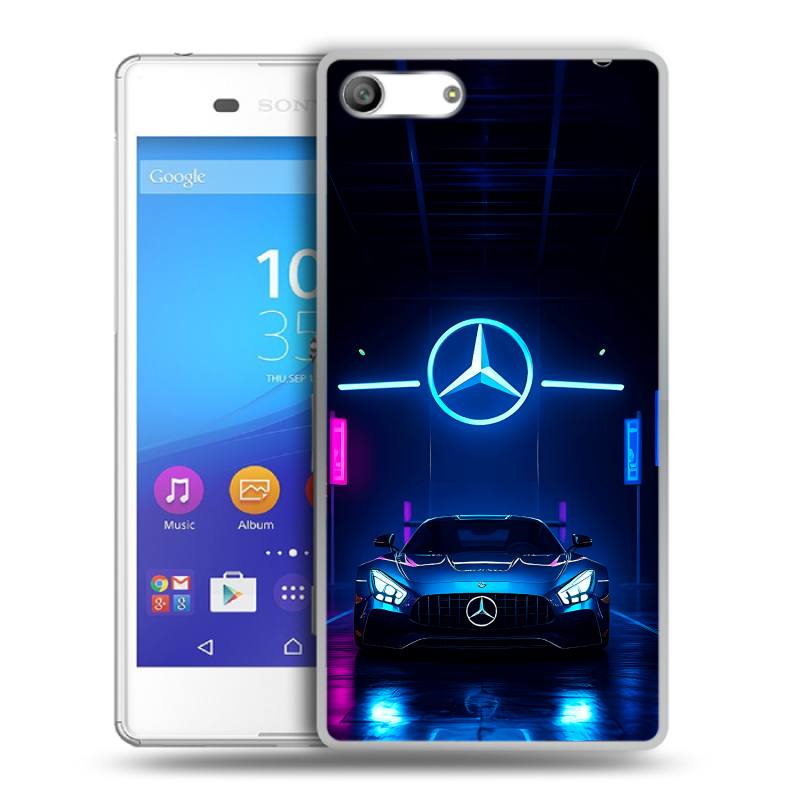 Силиконовый чехол на Sony Xperia M5 с принтом Mercedes Мерседес Силиконовый чехол на Sony Xperia M5 с принтом Mercedes Мерседес