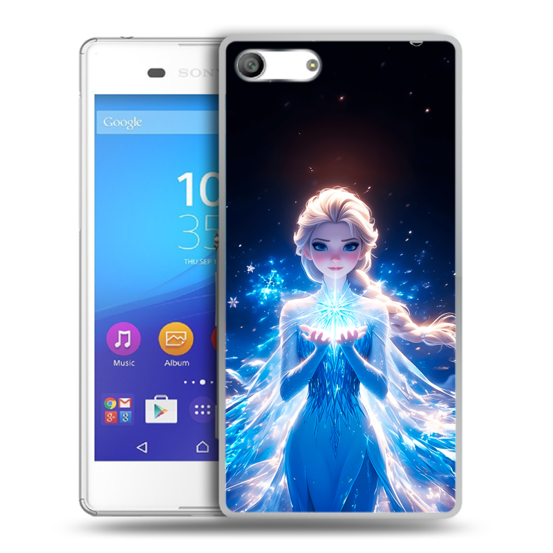 Силиконовый чехол на Sony Xperia M5 с принтом Холодное сердце Frozen Силиконовый чехол на Sony Xperia M5 с принтом Холодное сердце Frozen