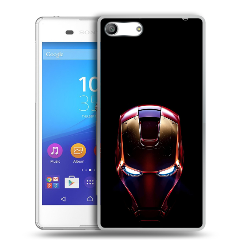 Силиконовый чехол на Sony Xperia M5 с принтом IronMan Железный человек Силиконовый чехол на Sony Xperia M5 с принтом IronMan Железный человек
