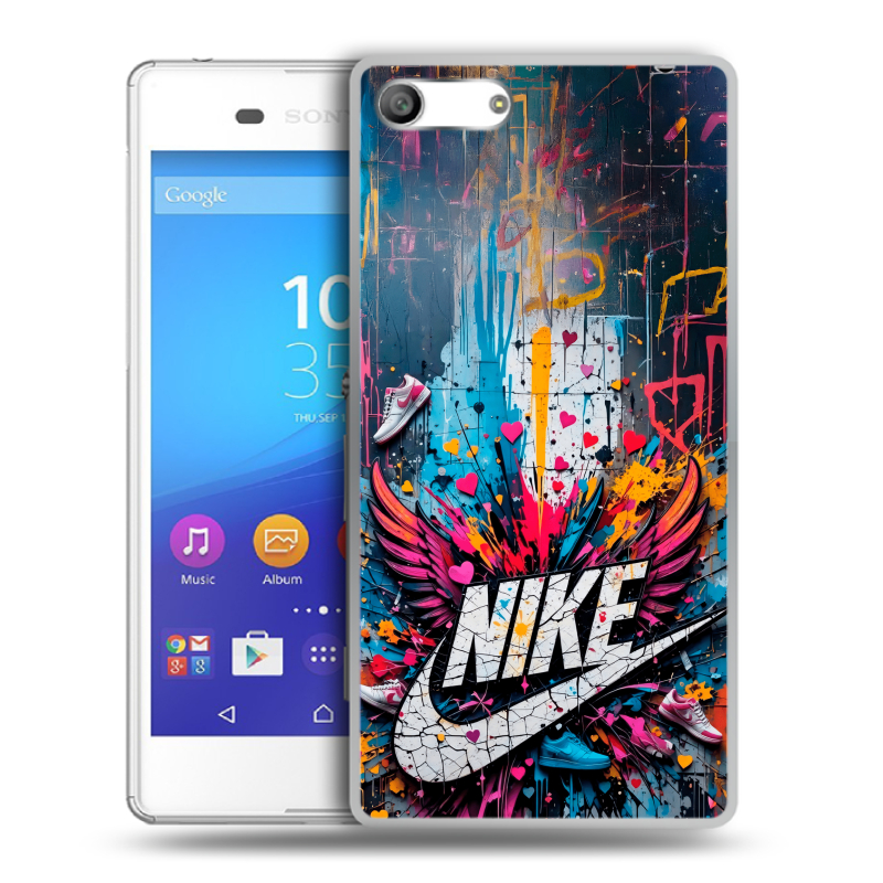 Силиконовый чехол на Sony Xperia M5 с принтом Nike Найк Силиконовый чехол на Sony Xperia M5 с принтом Nike Найк