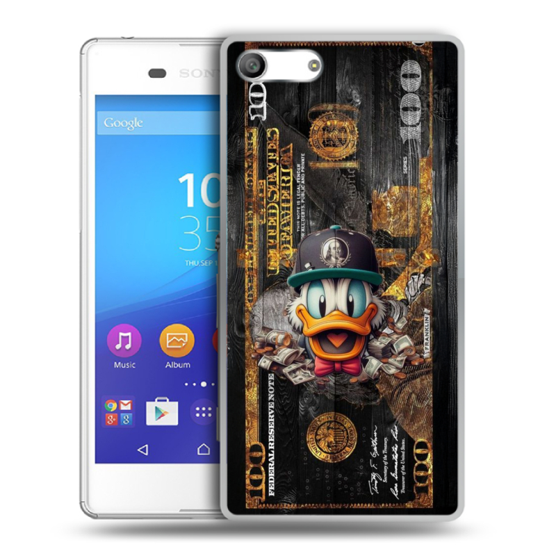 Силиконовый чехол на Sony Xperia M5 с принтом Дональд Дак Доллар Силиконовый чехол на Sony Xperia M5 с принтом Дональд Дак Доллар