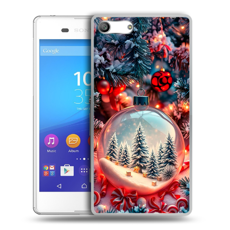 Силиконовый чехол на Sony Xperia M5 с принтом Новый год Силиконовый чехол на Sony Xperia M5 с принтом Новый год