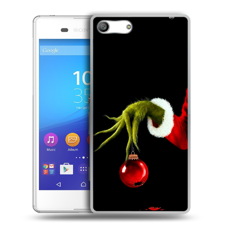 Силиконовый чехол на Sony Xperia M5 с принтом Новый год Гринч Силиконовый чехол на Sony Xperia M5 с принтом Новый год Гринч