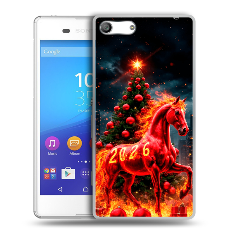 Силиконовый чехол на Sony Xperia M5 с принтом Новый год Силиконовый чехол на Sony Xperia M5 с принтом Новый год
