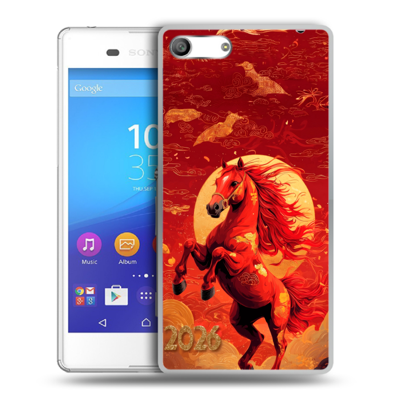 Силиконовый чехол на Sony Xperia M5 с принтом Новый год Силиконовый чехол на Sony Xperia M5 с принтом Новый год