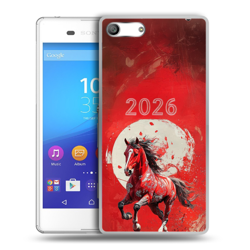 Силиконовый чехол на Sony Xperia M5 с принтом Новый год Силиконовый чехол на Sony Xperia M5 с принтом Новый год