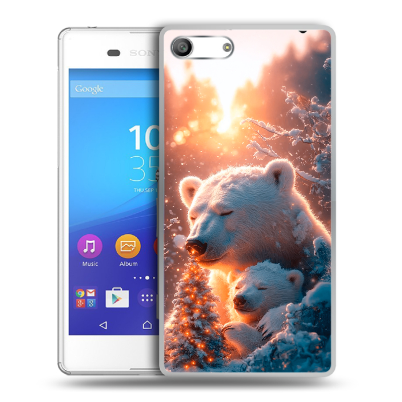 Силиконовый чехол на Sony Xperia M5 с принтом Новый год Силиконовый чехол на Sony Xperia M5 с принтом Новый год
