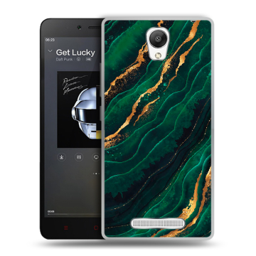 Силиконовый чехол на Xiaomi RedMi Note 2 с принтом Мрамор зеленое золото Силиконовый чехол на Xiaomi RedMi Note 2 с принтом Мрамор зеленое золото