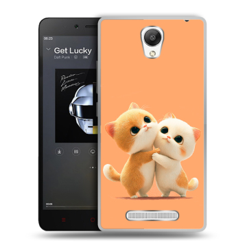 Силиконовый чехол на Xiaomi RedMi Note 2 с принтом Милые котики Силиконовый чехол на Xiaomi RedMi Note 2 с принтом Милые котики