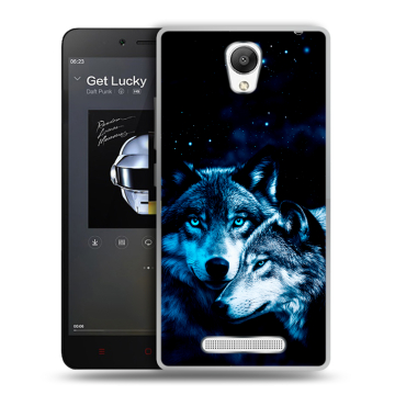 Силиконовый чехол на Xiaomi RedMi Note 2 с принтом Волки Силиконовый чехол на Xiaomi RedMi Note 2 с принтом Волки