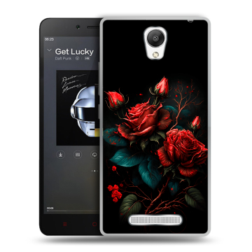 Силиконовый чехол на Xiaomi RedMi Note 2 с принтом Розы красные