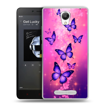 Силиконовый чехол на Xiaomi RedMi Note 2 с принтом Бабочки