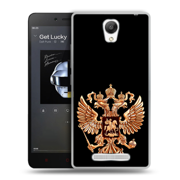 Силиконовый чехол на Xiaomi RedMi Note 2 с принтом Герб России золотой Силиконовый чехол на Xiaomi RedMi Note 2 с принтом Герб России золотой