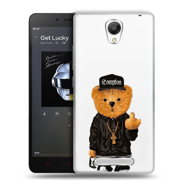Силиконовый чехол на Xiaomi RedMi Note 2 с принтом Мишка Силиконовый чехол на Xiaomi RedMi Note 2 с принтом Мишка