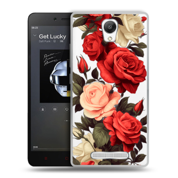 Силиконовый чехол на Xiaomi RedMi Note 2 с принтом Розы Силиконовый чехол на Xiaomi RedMi Note 2 с принтом Розы