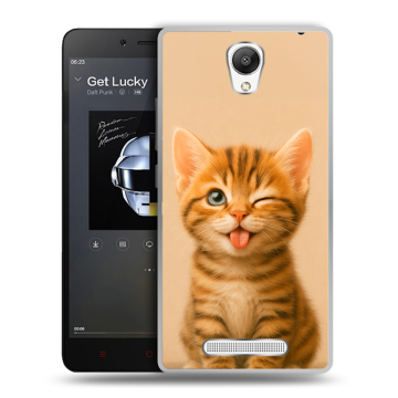 Силиконовый чехол на Xiaomi RedMi Note 2 с принтом котенок