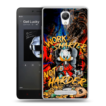 Силиконовый чехол на Xiaomi RedMi Note 2 с принтом Дональд Дак Деньги