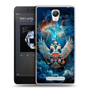 Силиконовый чехол на Xiaomi RedMi Note 2 с принтом Герб флаг России Силиконовый чехол на Xiaomi RedMi Note 2 с принтом Герб флаг России