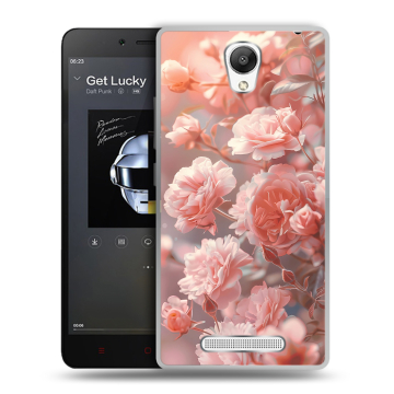 Силиконовый чехол на Xiaomi RedMi Note 2 с принтом Розовые розы Силиконовый чехол на Xiaomi RedMi Note 2 с принтом Розовые розы