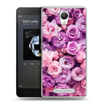 Силиконовый чехол на Xiaomi RedMi Note 2 с принтом лавандовые розы Силиконовый чехол на Xiaomi RedMi Note 2 с принтом лавандовые розы