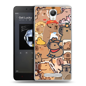 Силиконовый чехол на Xiaomi RedMi Note 2 с принтом капибара Силиконовый чехол на Xiaomi RedMi Note 2 с принтом капибара