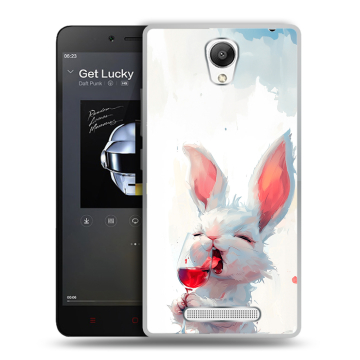 Силиконовый чехол на Xiaomi RedMi Note 2 с принтом кролик зайчик Силиконовый чехол на Xiaomi RedMi Note 2 с принтом кролик зайчик