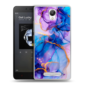Силиконовый чехол на Xiaomi RedMi Note 2 с принтом синий мрамор
