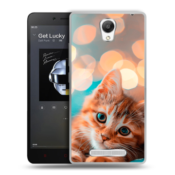 Силиконовый чехол на Xiaomi RedMi Note 2 с принтом котик Силиконовый чехол на Xiaomi RedMi Note 2 с принтом котик