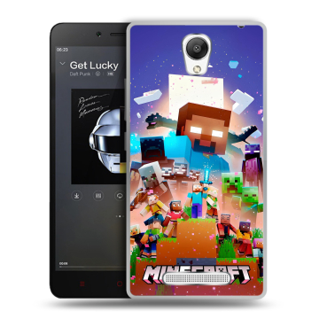 Силиконовый чехол на Xiaomi RedMi Note 2 с принтом Майнкрафт Minecraft Силиконовый чехол на Xiaomi RedMi Note 2 с принтом Майнкрафт Minecraft