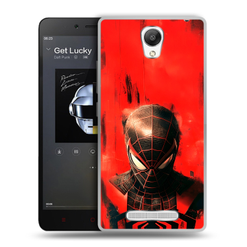 Силиконовый чехол на Xiaomi RedMi Note 2 с принтом человек паук spiderman