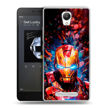 Силиконовый чехол на Xiaomi RedMi Note 2 с принтом Железный человек Ironman