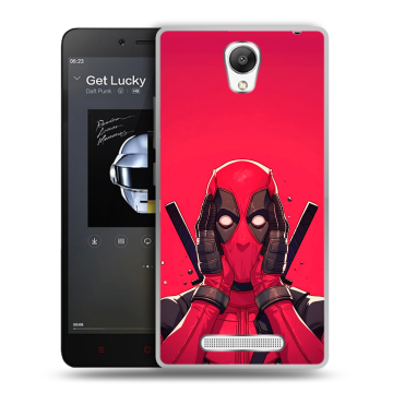 Силиконовый чехол на Xiaomi RedMi Note 2 с принтом Дедпул Deadpool Силиконовый чехол на Xiaomi RedMi Note 2 с принтом Дедпул Deadpool