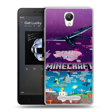 Силиконовый чехол на Xiaomi RedMi Note 2 с принтом Майнкрафт Minecraft