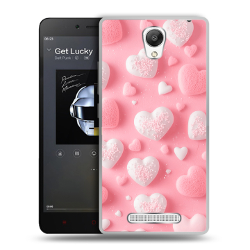 Силиконовый чехол на Xiaomi RedMi Note 2 с принтом Сердечки