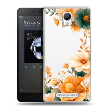 Силиконовый чехол на Xiaomi RedMi Note 2 с принтом Цветы принт Силиконовый чехол на Xiaomi RedMi Note 2 с принтом Цветы принт