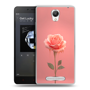 Силиконовый чехол на Xiaomi RedMi Note 2 с принтом Розовая роза Силиконовый чехол на Xiaomi RedMi Note 2 с принтом Розовая роза