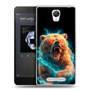 Силиконовый чехол на Xiaomi RedMi Note 2 с принтом Медведь Силиконовый чехол на Xiaomi RedMi Note 2 с принтом Медведь