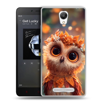 Силиконовый чехол на Xiaomi RedMi Note 2 с принтом Милая сова Силиконовый чехол на Xiaomi RedMi Note 2 с принтом Милая сова